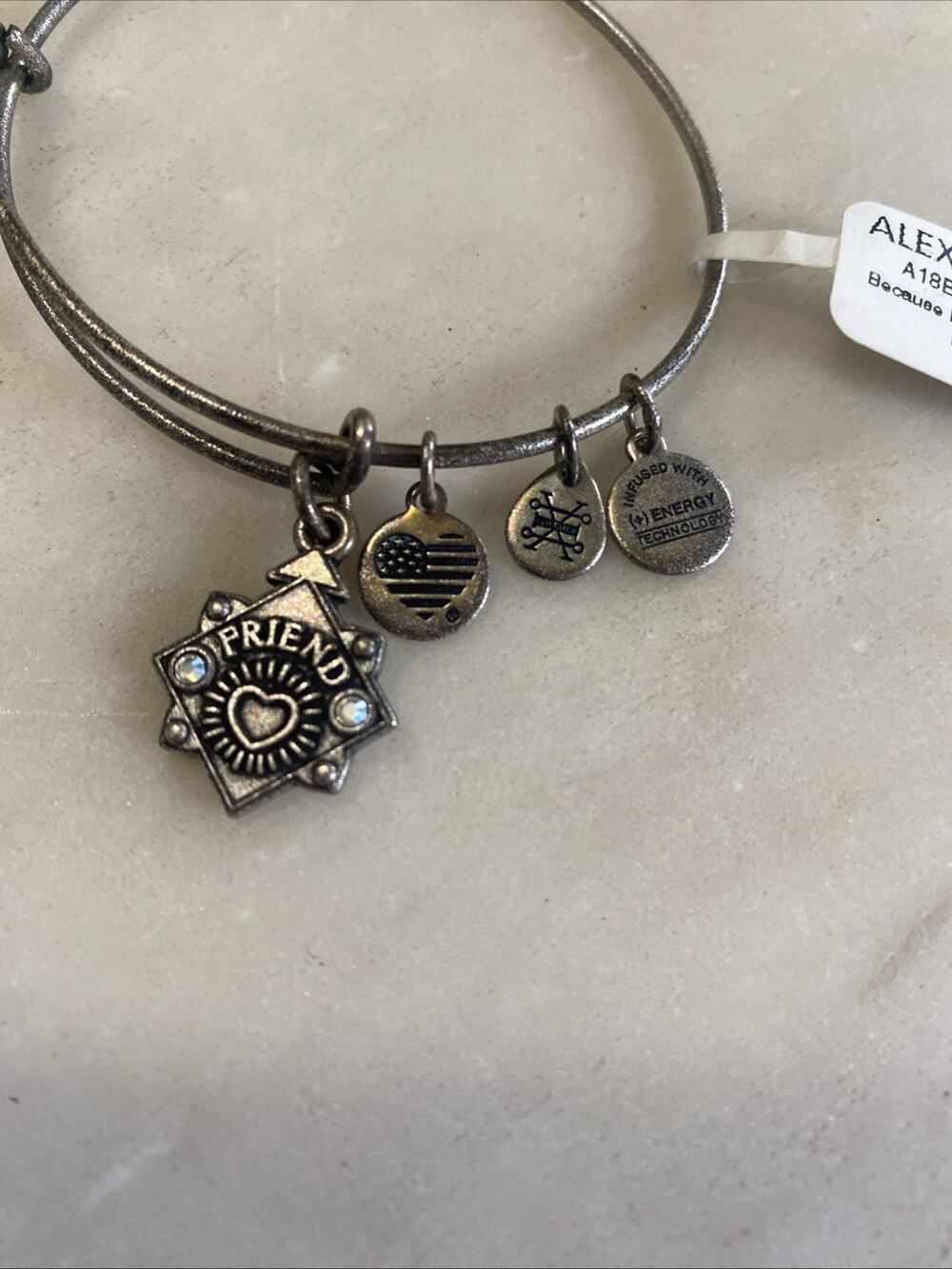 Alex And Ani Because I Love You Friend 2018 Bangle Bracelet Rafaelian Silver
